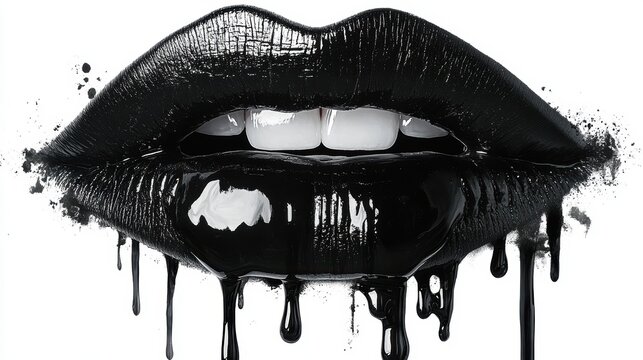 Sexy Vampire Woman lips with blood,Dripping blood on mouth, witches or beast creatures,female lips with fangs,horror holiday monsters,Vampire makeup Fashion Art design,Halloween banner background.