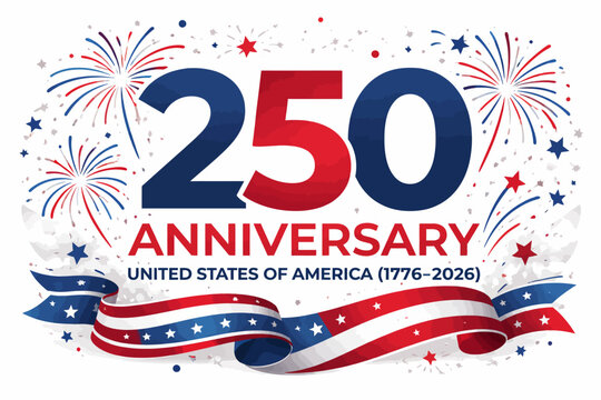 250th anniversary of the united states of america celebration with fireworks