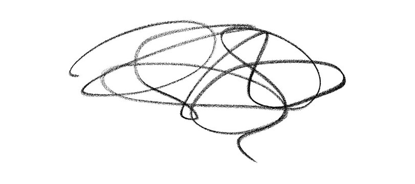 Hand-Drawn Black Scribble Circle, Abstract Messy Ink Doodle on White Background.