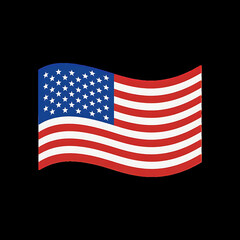 Fototapeta premium US American flag isolated on white transparent, copy space, National holiday template, PNG