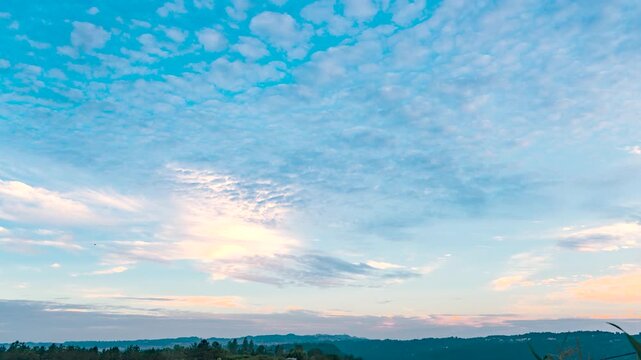 Dramatic Sea of Clouds and Vivid Sunset Fire Sky Aerial Nature Scenery