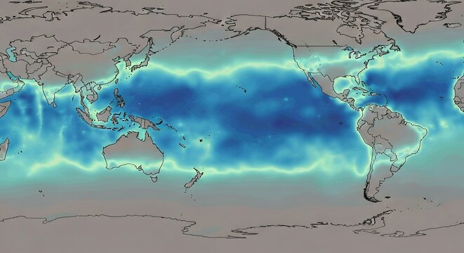Global Ocean Heat Content Distribution Map.