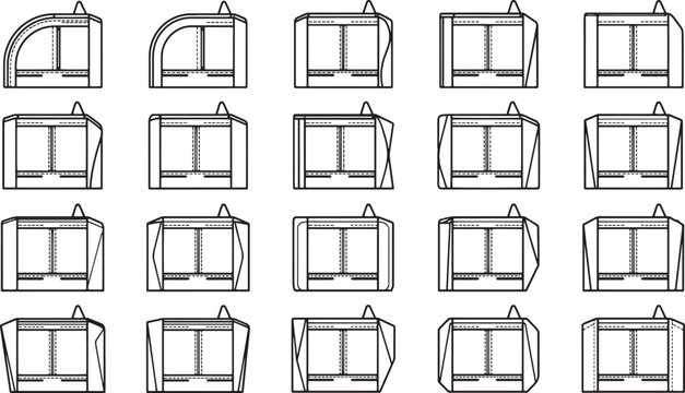 Illustrative top-down view collection of various cable car or aerial lift station designs, showcasing diverse architectural concepts, with a focus on form, function, and aesthetic versatility.