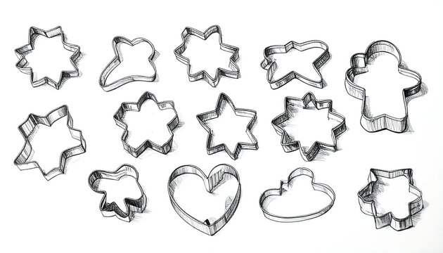 A collection of metal cookie cutters