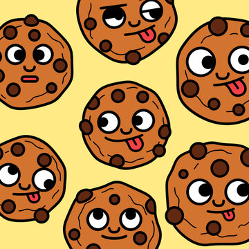 Cute Blue Baking Monster with Kitchen Whisk and Cookies Vector Illustration