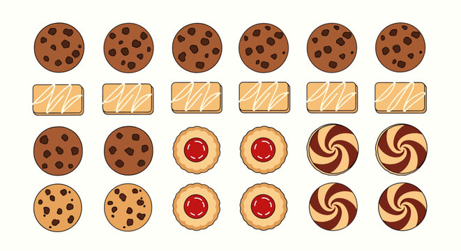 Hungry Blue Cookie Monster Vector Illustration for Baking and Dessert Theme Graphic Design Element