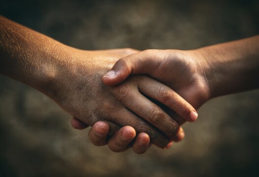 A close-up shot depicts two hands clasped in a firm handshake, symbolizing trust and agreement.