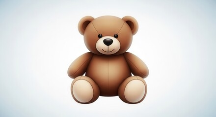Obraz premium Charming minimalist brown teddy bear graphic design conveying warmth and childhood innocence