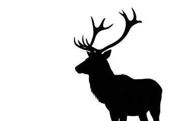 Naklejka premium Deer stag silhouette vector symbolizing wildlife, nature, masculinity, strength, and elegance on transparent background