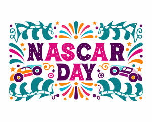 Fototapeta premium NASCAR DAY vector illustration isolated on white background