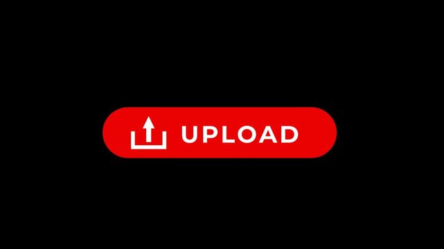 Animated Upload Button UI &ndash; Modern Red Upload Icon Motion Graphic for App & Web Design