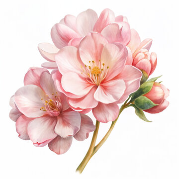 Viscaria flower, delicate pink clustered blooms, semi-realistic botanical illustration, soft natural lighting, detailed petals and slender stems, realistic texture, isolated on white background, PNG