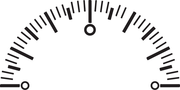 Speedometer gauge, speed meter, vector speedometer, black and white illustration