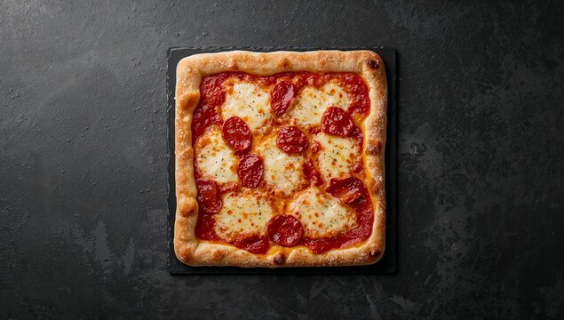 Delicious Square Pizza with Pepperoni