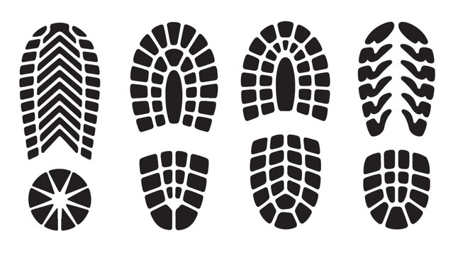 shoe tread silhouettes footprint pattern 