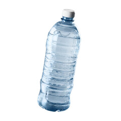 Clear plastic water bottle filled with fresh, pure drinking water, showing condensation and a white cap. © Nathan