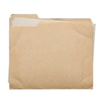 An old manila file folder, slightly worn and filled with important documents.