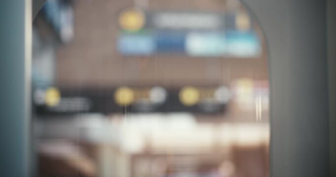 Close Up of Woman Face Undergoes Security Check. Concept of Standard Procedure of Aviation Security, Advanced Screening Technology, Passenger Experience During Pre Flight Inspection Process. Portrait.