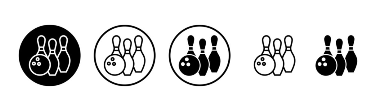 Bowling icon logo design. bowling ball and pin sign and symbol.