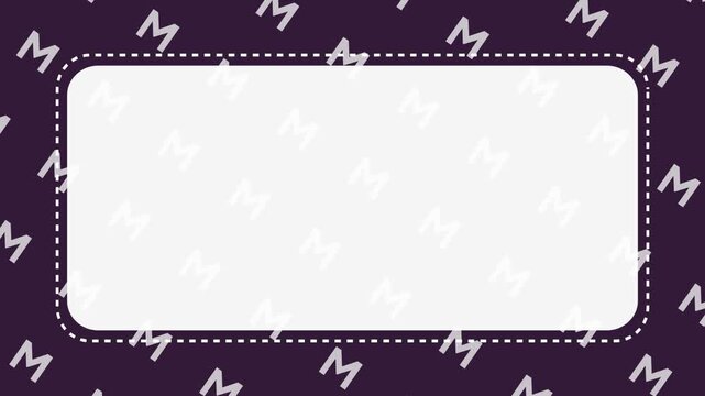 Letter M Pattern Animation | Alphabet Background Seamless Education Design | Copy Space