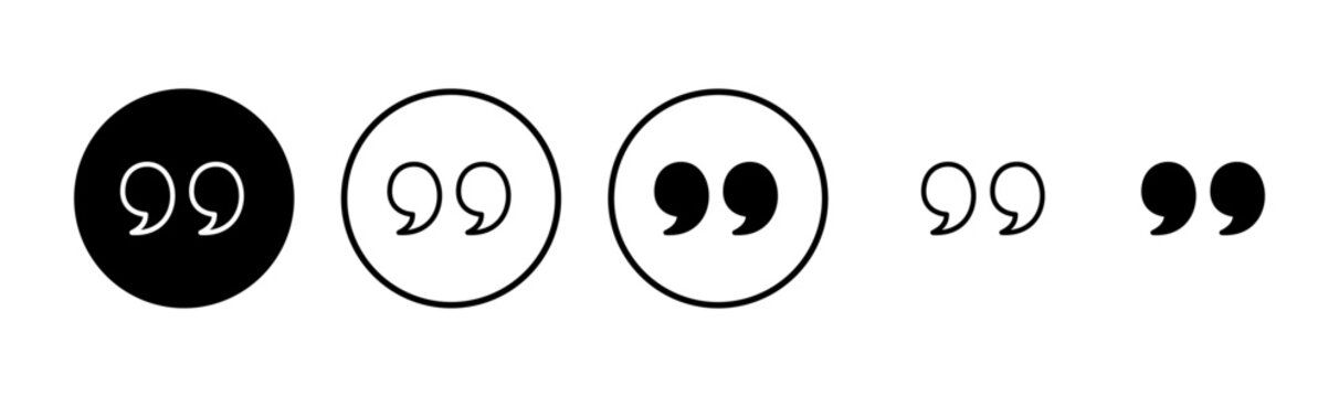Quote icon logo design. Quotation mark sign and symbol