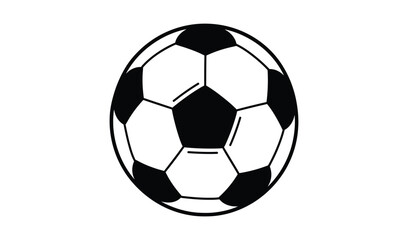 Fototapeta premium Black and white illustration of a classic soccer ball, isolated on a clean background, ideal for sports and recreational themes.