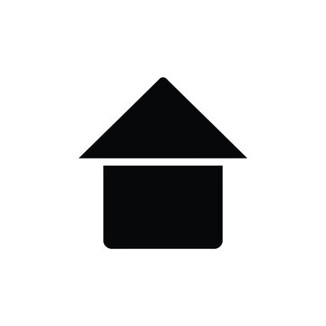 Black silhouette of a house with triangular roof