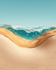 Obraz premium A serene beach with gentle waves and sand.