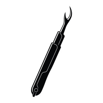 Black silhouette of a pair of tongs or tweezer tool