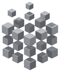 Obraz premium Blockchain abstract cube network structure icon representing decentralized data system