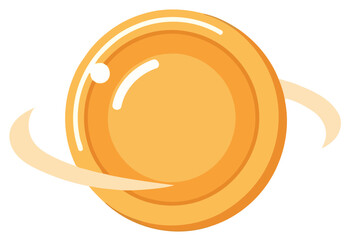 Coin golden digital currency icon with orbit ring design on transparent background © Graphic Assets