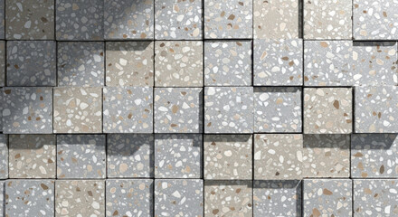 Fototapeta premium Close-Up View of Textured Stone Tiles with Lighting