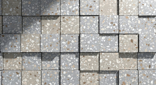 Close-Up View of Textured Stone Tiles with Lighting