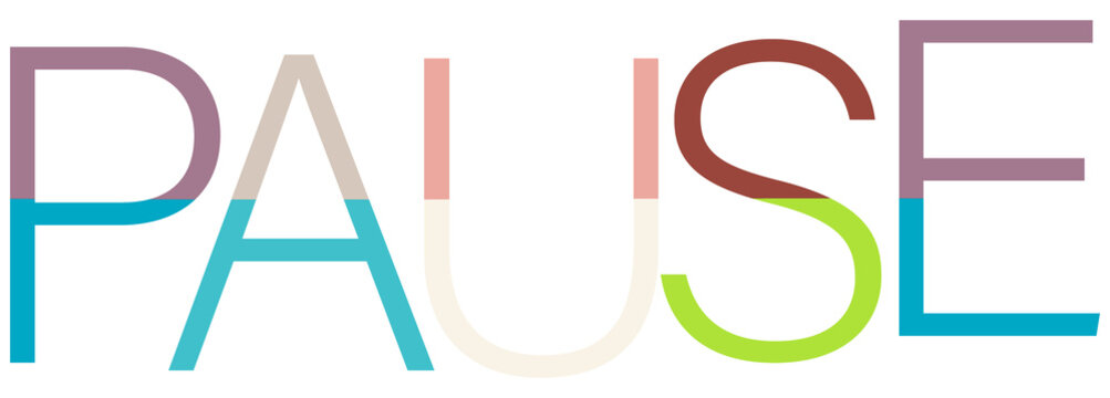 Colorful modern pause symbol isolated on transparent background design element 