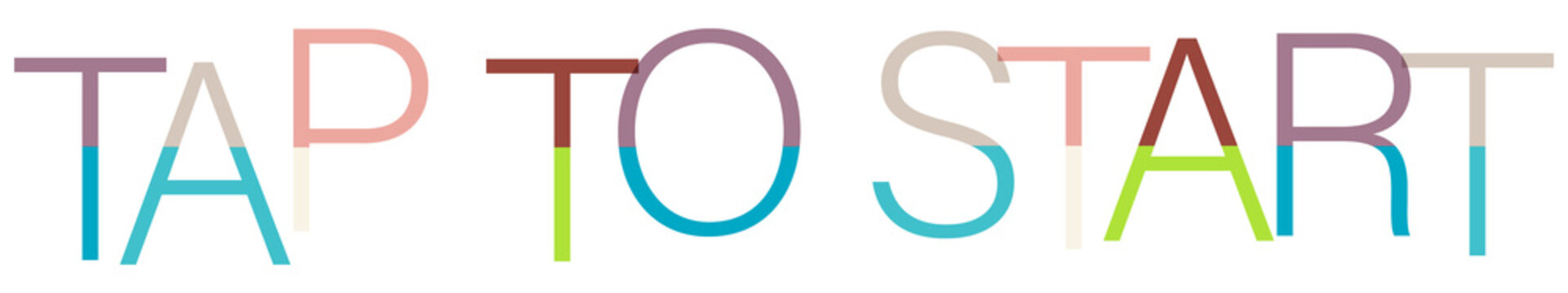 Colorful tap to start button for interactive digital applications and games transparent background