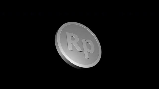 rupiah coin silver 3d 4k alpha