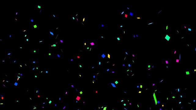 Colorful Isolated Confetti party popper Explosion confetti Blast Realistic On Transparent black Background, Perfect For Compositing Into Your cgi Scene. 4K 