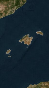 Balearic Islands Map Loop Animation in Vertical