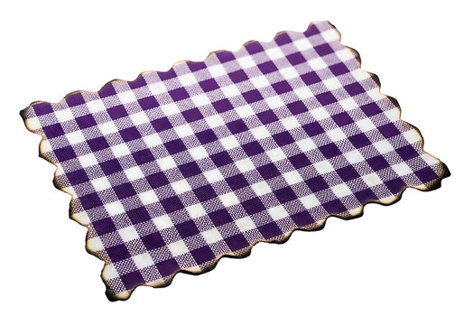 Purple Gingham Fabric. Textile Swatch. Rustic Pattern. Woven Texture. Design Element.