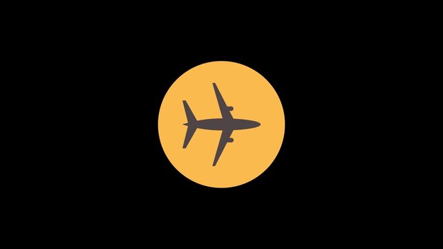 airplane mode activation animation for smartphone, Black Background
