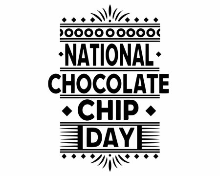 Chocolate Chip Cookies Vector Art, National Food Holiday Isolated on White Background