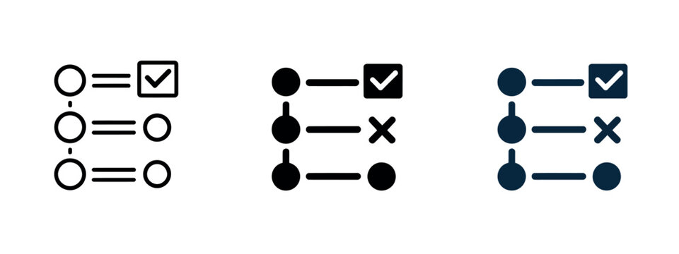 Task checklist icon with check and cross marks showing completed and pending tasks for to do list workflow task management productivity planning business process