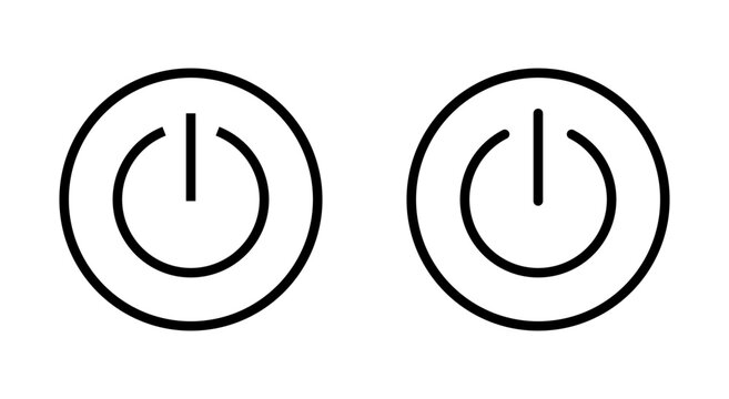 Power icon symbol for apps and websites. Power Switch sign and symbol. Electric power