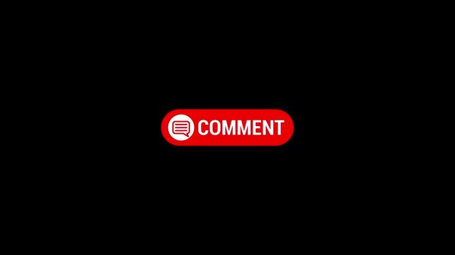 A red comment bubble with a white speech bubble icon on a black background