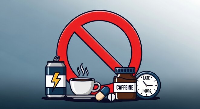 No Caffeine Energy Drink and Coffee Prohibition Sign