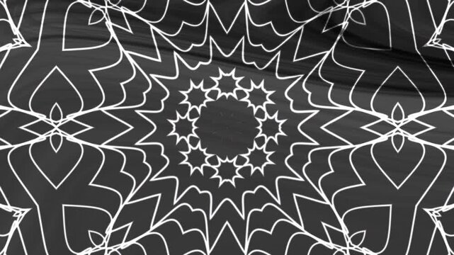 black and grey gradient background mandala pattern with white lines on black. Perfect for abstract backgrounds, decor prints, textiles, and meditation design projects.