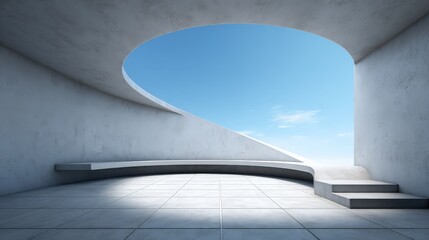 Fototapeta premium Modern architectural design with serene atmosphere.