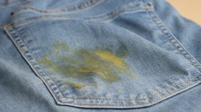 Cleaning paint off denim fabric with simple methods