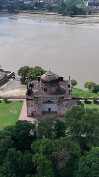 Vertical Aerial View of Chini Ka Rauza in Agra India