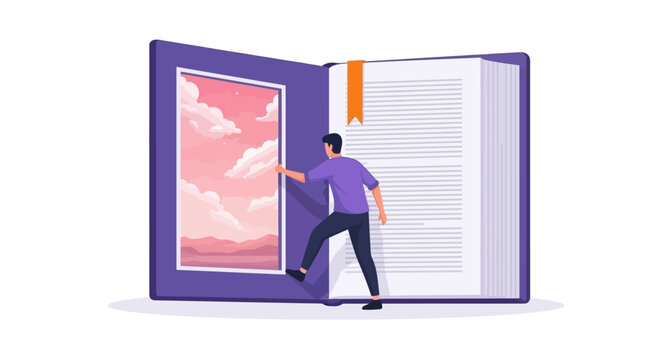 A portal to another world found within an open book